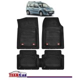 Covorase Auto TeamCar&reg; Tip Tavita Compatibile Renault Kangoo II (2008-2020) Negru Material Rezistent, Cauciuc