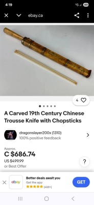 Set vintage chinezesc cutit si bete sec. XIX foto