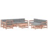 Set mobilier de gradina cu perne, 10 piese, lemn masiv douglas