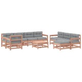 Set mobilier de gradina cu perne, 10 piese, lemn masiv douglas