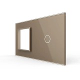 Cumpara ieftin Panou Priza Simpla + Intrerupator Simplu cu Touch LIVOLO din Sticla