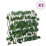 Cumpara ieftin Spalier frunze struguri false extensibil 5 buc verde 180x60 cm