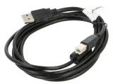Cablu USB 2.0 A la B aurit 1,8m negru Fire: Cu