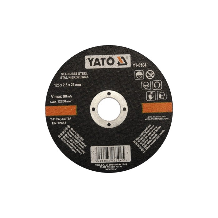 Disc debitat metale/inox 125x2.5x22mm Yato YT-6104