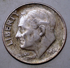 7.430 USA SUA ROOSEVELT DIME 1964 D ARGINT foto