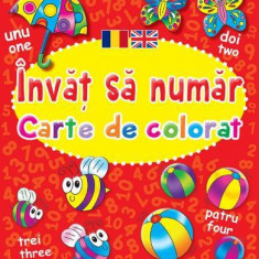 Învăț să număr. Carte de colorat. Ediție bilingvă (Română - Engleză) - Paperback brosat - Brown Watson - Flamingo