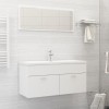 Set mobilier de baie, alb, lemn prelucrat