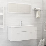 VidaXL Set mobilier de baie, alb, lemn prelucrat