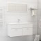 Set mobilier de baie, alb, lemn prelucrat