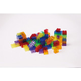 Cuburi de constructii transparente, set de 90 piese, multicolor, Tickit