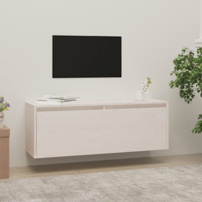 Gossi dulap de perete, alb, 100x30x35 cm, lemn masiv de pin foto