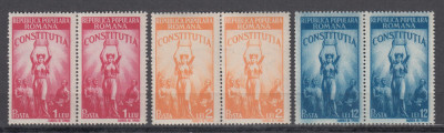 ROMANIA 1948 LP 232 CONSTITUTIA R.P.R. PERECHE SERII MNH foto