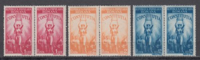 ROMANIA 1948 LP 232 CONSTITUTIA R.P.R. PERECHE SERII MNH foto