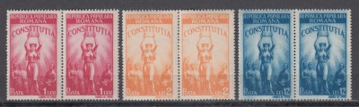 ROMANIA 1948 LP 232 CONSTITUTIA R.P.R. PERECHE SERII MNH foto