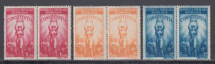 ROMANIA 1948 LP 232 CONSTITUTIA R.P.R. PERECHE SERII MNH