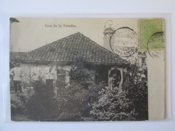 Rara! Carte postala casa de la Poradim,cartierul regelui Carol I 1877 TCV 1906