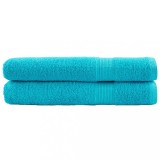 vidaXL Prosoape premium SOLUND 2 buc. turcoaz 100x200 cm 600 gsm 137461