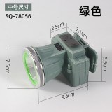 LED Headlamp Outdoor Fishing Head-mounted Searchlight USB Rechargeable Mountaineering Camping Waterproof Mining Lamp - Color: 78 Green, Flippy