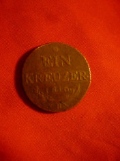 Moneda 1 Kr. 1816 Austria litera B ( Ungaria), bronz , cal. Buna foto