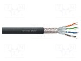 Cablu S/FTP Cat 7 litat 8 fire PVC negru 500m Reds Music