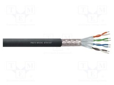 Cablu S/FTP Cat 7 litat 8 fire PVC negru 500m Reds Music