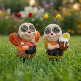 Figurina solara pentru gradina - albina cu ochi mobili - 112 LED-uri SMD - 22 cm - 2 modele