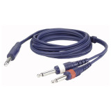 Cablu audio Jack 6.3 mono la 2 Jack 6,3 mono, 3 m, DAP-Audio FL-323-3m