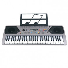 Orga electronica IdeallStore®, Schone Klange, intrare USB, mini-microfon, suport partitura inclus, argintiu