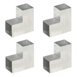 Gossi conectori grinda, forma l, 4 buc, 101x101 mm, metal galvanizat