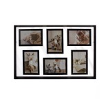 Rama foto, Home, Pana la 6 fotografii, MDF/Sticla, 55x35 cm, Negru/Alb