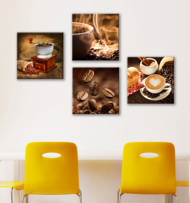 Set de 4 tablouri : Cafea foto