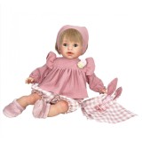 Cumpara ieftin Papusa Nines D&#039;Onil Noa Rosa cu parul blond, sunete, rochie roz, ambalata in saculet, miros de vanilie, 45 cm