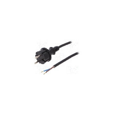 Cablu alimentare AC, 1.5m, 2 fire, culoare negru, cabluri, CEE 7/17 (C) mufa, PLASTROL - W-98360