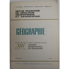 REVUE ROUMAINE DE GEOLOGIE , GEOPHYSIQUE ET GEOGRAPHIE - GEOGRAPHIE , TOME 28 , No. 2 , 1984