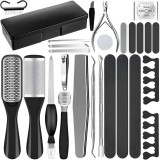Set de 31 Piese Manichiura Pedichiura, cu Pila Calcaie, Pila Unghii, Unghiera, Cleste Cuticule si Alte Accesorii, pentru Ingrijirea Mainilor si Picioa