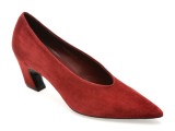 Pantofi eleganti EPICA PREMIUM rosii, X2626, din piele intoarsa