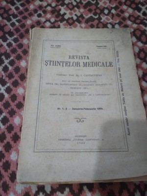 REVISTA STIINTELORMEDICALE NR.1-2 1944&amp;#039;233 PAG foto
