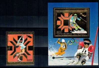 Tchad 1983 - Jocurile Olimpice de iarna, gold, serie+colita neuz foto