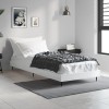 VidaXL Cadru de pat, alb extralucios, 75x190 cm, lemn prelucrat