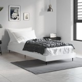 VidaXL Cadru de pat, alb extralucios, 75x190 cm, lemn prelucrat