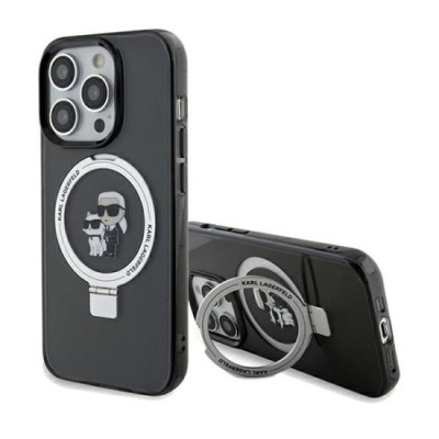 Husa pentru iPhone 14 Pro Max - Karl Lagerfeld Hardcase Ring Stand MagSafe (KLHMP14XHMRSKCK) - Karl&amp;amp;Choupette foto
