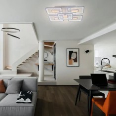 Lustra LED Tiana cu Telecomanda , 107W, Alb, Acril, Dimabila