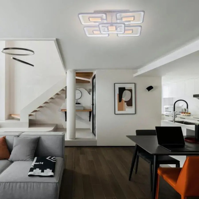 Lustra LED Tiana cu Telecomanda , 107W, Alb, Acril, Dimabila