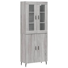 Dulap inalt, gri sonoma, 69,5x34x180 cm, lemn compozit
