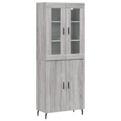 Dulap inalt, gri sonoma, 69,5x34x180 cm, lemn compozit foto