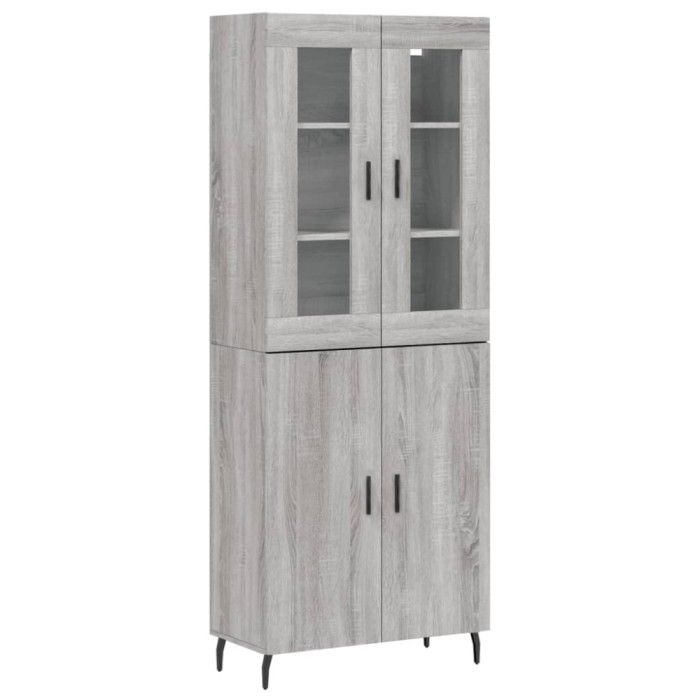 Dulap inalt, gri sonoma, 69,5x34x180 cm, lemn compozit