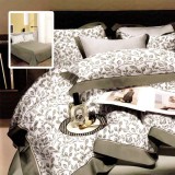 Lenjerie de pat elegance 6 piese cu cearsaf (lec22)