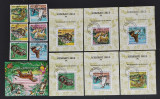 INS.COMORE-ANIMALE RARE-AERIE 6 V.+ 1 COLITA + 6 COLITE D.L.-Obliterate.-ICO 183C, Africa, Fauna