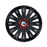 Set 4 Capace Roti pentru BMW Nou, model Active Black Cu Inel Rosu, R16, BMW