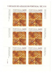 Portugalia 1984 - 500th of Azulejos 3, bloc de 6 neuzat foto